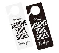 VILLFUL 2 Pezzi Cartelli da Porta Togli Scarpe in PVC Resistenti Segnali Decorativi Divertenti da Appendere per Ingresso Casa Ufficio Spa Facile Installazione su Pomelli Richiesta di