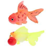 VILLFUL 2 Pezzi Decorazione Pesci Artificiali Silicone Pesciolini Goldfish Realistici Luminescenti per Acquario Ornamento Galleggiante per Vasca Pesci Dettagli Finiti e Paesaggio Marino