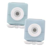 VILLFUL 2 Pezzi Dispenser Automatico per Dentifricio Montaggio Parete Squeezers Cartone Animato con Fiocco Bianco Organizer Bagno