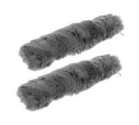 VILLFUL 2 Pezzi Fascia Spalla Larga per Borsa in Pelliccia Sintetica Protezione e Cuscinetti Tracolla per Tote Zaino e Borsa Tracolla Cuscino Morbido per Spalle Colore Grigio Scuro