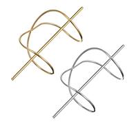 VILLFUL 2 Pezzi Forcine per Chioma in Metallo Elegante e Antiscivolo, Fermagli Classici e Semplici per Intrecciare Chioma e Acconciature a Chignon