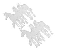 VILLFUL 2 Pezzi Fustelle in Metallo Forma di Cavallo in Acciaio al Carbonio per Scrapbooking e Card Making Stencil per Goffratura Decorativa con Motivi Festivi per Album e Decorazioni