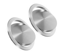 VILLFUL 2 Pezzi Incassato per Pattumiera in Acciaio Inossidabile Sportello Oscillante Rotondo da Incasso per Cucina Bagno e Ufficio Copertura e Facile da