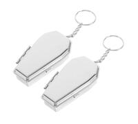 VILLFUL 2 Pezzi Porta Posacenere Auto Mini in Metallo Portachiavi Tascabile per Viaggi Campeggio e Uso Esterno