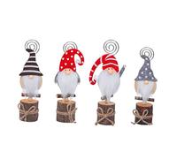 VILLFUL 2 Pezzi Portamemo Natalizi Cartoon Clip per Foto e Tavolo Supporti Decorativi per Matrimonio Compleanno Festa Design e Righe