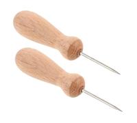 VILLFUL 2 Pezzi Punteruolo Manuale Legno per Ceramica e Argilla Polimerica Strumento per Perforare e Scultura DIY Studio Ceramica e Insegnamento