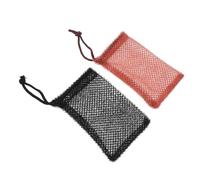 VILLFUL 2 pezzi Sacchetti per Sapone Esfolianti in Rete Nylon Marrone e Nero Porta Saponetta Solida Bag con Corda Appendibile per Doccia e Bagno Facile da Usare per Schiuma Rapida e