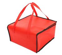 VILLFUL 2 pezzi Sacchetto Termico Portavivande Isolante per Pizza e Torte Rosso Leggero e Robusto per Picnic Asporto e Attività all'Aperto