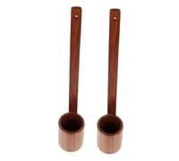 VILLFUL 2 Pezzi Wooden Wine Ladle With Long Handle Rustic Multipurpose Oil Beer Vinegar Measuring Scoop For Kitchen And Bar
