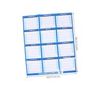 VILLFUL 2 Set Calendari Murali Medio Blu Mesi Lavagna Cancellabile e Umido Planner Annuale Doppia Faccia Montaggio Parete per Scuola