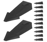 VILLFUL 20 Pezzi Fermaporta in PVC Nero Antiscivolo 8,3x3,5x1,6 Cm Design Moderno per Interni Blocca Porta Antivento Uso Rapido e Flessibile