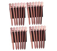 VILLFUL 24 pezzi Clip per Capelli in Acciaio Inox Leggero e Resistente Pinze da Parrucchiere per Sezionamento e Styling Fermagli Becco d Anatra Rosa Oro per Uso Professionale e Casalingo