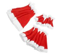 VILLFUL 24 Pezzi Mini Cappelli di Babbo Natale in Rosso Copri Bottiglie e Portaposate Natalizi Decorazioni per Lollipop Artigianato di Cappellini per Festa di Natale