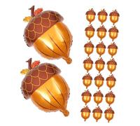 VILLFUL 25 Pezzi Palloncini Pigne in Pellicola Alluminio Lucidi per Festa di Ringraziamento Autunnale Decorazioni Giganti Facili da Gonfiare e Riutilizzabili per Party Tema Autunno