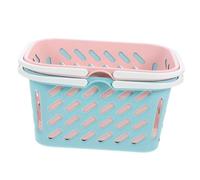 VILLFUL 2pezzi Cestino Per Doccia in Plastica Manico Cestino Per Bagno Piccolo Portatile Organizer Per Conservazione Di Frutta e Ortaggi in Colori Blu e Rosa