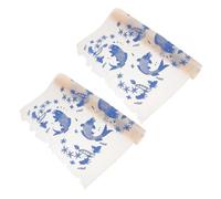 VILLFUL 2pezzi Decalcomanie per Ceramica Resistenti Alte Temperature Trasferimenti sotto Smalto con Motivi Pesce e Fiore Blu Adatte per Argilla e Porcellana