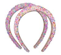 VILLFUL 2pezzi Fascia per Cura della Granelli di Glitter Spessa e Imbottita per Donna Accessorio alla Moda per Festa Halloween e Uso Quotidiano