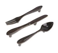 VILLFUL 3 Pezzi Maniglie Armadio Retro Forma di Coltello Forchetta e Cucchiaio per Mobili e Porte Cucina Montaggio Facile e Design Antico per Comodini