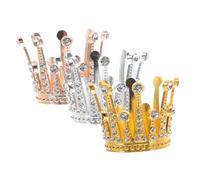VILLFUL 3 Pezzi Mini Tiara Cake Toppers Strass Decorazioni Eleganti per Torte Compleanni e Matrimoni Mini Corone per Speciali