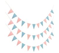 VILLFUL 3 Pezzi Paper Triangle Pennant Banner Glitter Shower Bunting For Gender Reveal Party Birthday Garland Decorations Lightweight Reusable Flags