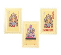 VILLFUL 3 Pezzi Tai Metallo Anno del Carte Protettive Feng Shui per Fortuna e Prosperità con Simboli Cinesi e Resistenti