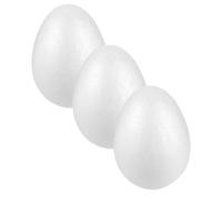 VILLFUL 3 Pezzi Uova di Polistirolo Bianche per Pittura e Decorazioni Pasquali da Uova Solide in Schiuma per Progetti Creativi Artigianato Fai da Te Halloween e Natale