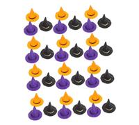 VILLFUL 36 Cappelli Strega in Plastica per Decorazioni Halloween Cappellini Feste Colorati Accessori Creativi DIY per Torte e Addobbi Festivi