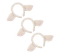 VILLFUL 3pezzi Fascia per Orecchie di Agnello Bianco Copricapo Orecchie di Pecora Pelose per Cosplay da Animale da Cartone Animato Fascia per Costume da Agnello per Spettacoli Teatrali