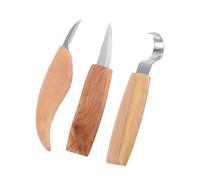 VILLFUL 3pezzi Kit Per Intaglio Del Legno Scalpello Cucchiaio Coltello Manuale e Attrezzo in Acciaio Al Carbonio Strumento Da Falegname Ergonomico Per Lavorazione Del Legno