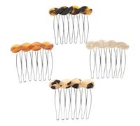 VILLFUL 4 Mini Pettini Laterali per Chioma in Acetato Francese, Accessori per Chioma da Damigella D'onore Forte Tenuta Antiscivolo, Piccole Mollettine per Frangia e Styling Quotidiano,