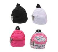 VILLFUL 4 Mini Zaino per con Zip Accessorio Realistico Ruolo Borsa Scuola in Poliestere DIY per Case delle e Scenari Creativi
