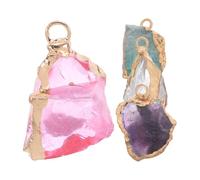 VILLFUL 4 pendenti con pietre preziose di forma irregolare, ciondoli in cristallo grezzo naturale per la creazione di gioielli fai da te, collane, orecchini e accessori.