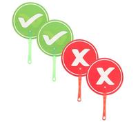 VILLFUL 4 Pezzi Answer Paddles Doppia Faccia Tavoletta Voto Portatile Sì o No per Scuola Interattivo per Insegnanti e Alunni Leggera e Facile Impugnare