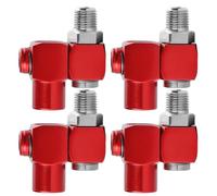 VILLFUL 4 Pezzi Connettore Girevole per Tubo Aria Npt in Alluminio Rosso Raccordi Pneumatici Leggeri e Resistenti Installazione Rapida con Attacco Veloce per Compressori e Utensili