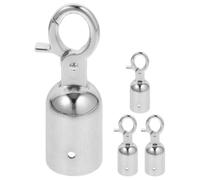 VILLFUL 4 Pezzi Fermo Terminale per Corda in Acciaio Inossidabile Argento con Gancio Robusto e Tocco Sicuro, Accessorio per Barriere e Locali Pubblici