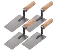 VILLFUL 4 Pezzi Frattazzo Intonaco in Acciaio Inox con Manico in Legno Spatola per Stuccatura Frattone Rasatura Leggero e Resistente per Lavori di Muratura e Pittura Acrilica