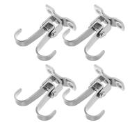 VILLFUL 4 Pezzi Ganci Soffitto Girevoli in Acciaio Inox Doppio Gancio per Sospensione Ganci Multiuso Resistenti per Lanterna Piante Portautensili in Cucina Bagno e Garage