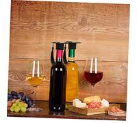 VILLFUL 4 pezzi Mini Cappellini Laurea con Nappina Nera Copribottiglie Vino Riutilizzabili Forma Berretto Dottorato per Decorazioni Feste Laurea e Cerimonie