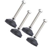 VILLFUL 4 Pezzi Piedini Regolabili per Mobili con Supporto Antiscivolo e Ammortizzante Base in Nylon e Cuscinetto Metallico Altezza per Scaffali Linee di Produzione e Attrezzature Medicali