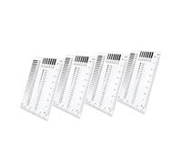 VILLFUL 4 Pezzi Righello Trasparente per Misurazione Crepe Strumento Portatile per Controllo Fessure e Ispezione Graffi Leggero e Adatto Vari Lavoro