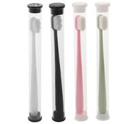 VILLFUL 4 pezzi Spazzolino da Viaggio Manuale per Adulti Setole Extra Sottili e Morbide Spazzolino Piccolo per Igiene Orale Profonda e Protezione Gengive