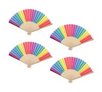VILLFUL 4 Pezzi Ventagli Pieghevoli Colorati Design e Retro per Decorazioni Danza e Feste Accessori Unici per Matrimoni e Compleanni