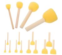 VILLFUL 40 Pezzi Pennelli per in Legno Spugne Rotonde per Pittura Strumenti Lavabili per e Lavoretti Creativi per Volti e Attività Educative