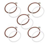 VILLFUL 5 Pezzi Cerchi da Ricamo Ovali con Finitura Effetto Legno Vintage Telaio per Cucito e Portatili per Progetti Cucito Creativi e Decorativi