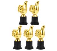 VILLFUL 5 Pezzi Coppa a Forma di Pollice, Coppa Oro in Plastica | Premio per Competizioni e Giochi, Incisione Delicata e Aspetto Realistico, Colore Brillante