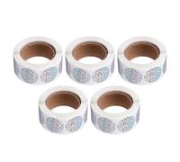 VILLFUL 5 Rotoli Etichette Adesive Rotonde Olografiche per Packaging Regalo e Piccole Imprese Sigillanti Autoadesive con Finitura Brillante Colorata