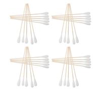 VILLFUL 50 Pezzi Bastoncini di Cotone Punta Grande in Legno, Tamponi di Sicurezza per Orecchie e Adulti, Cotton Fioc per Pulizia, Trucco e Uso Cosmetico Professionale