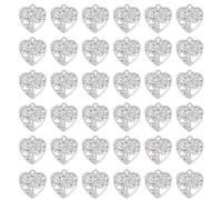 VILLFUL 50pezzi Pendenti a Forma di Cuore in Lega Albero Traforato, Stile Semplice e Unico, Decorazioni Luminose DIY per Feste e Party
