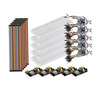 VILLFUL 5sets Breadboard for Circuit Experiments Include Power Supply Module Jumper Wires Wires for Learning and Projects