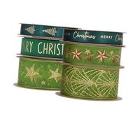 VILLFUL 6 Nastro Decorativo Verde con Glitter per Regali Torte e Fiocchi Nastro Flessibile e Durevole per Decorazioni Natalizie e Feste